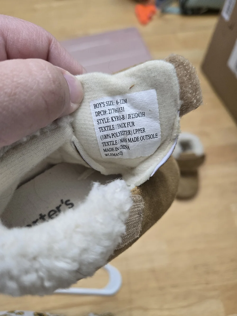 Baby Suede Moccasin Booties with Shearling Lining - Tan